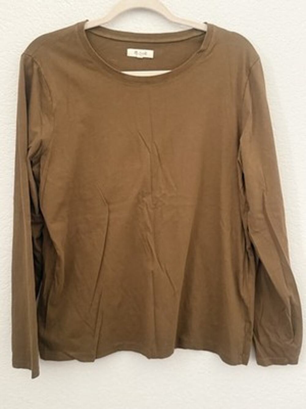 Madewell Womens Long Sleeve Top Brown Shirt Pullover - XL - Closet Staple Basic